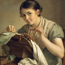 Оригинал схемы вышивки «Тропинин В.А. - "Кружевница" 1823» (№873187)