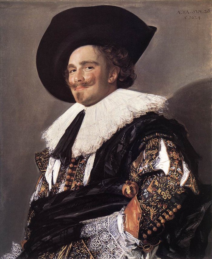 Франс Халс - Улыбающийся кавалер 1624 - классика, портрет - оригинал