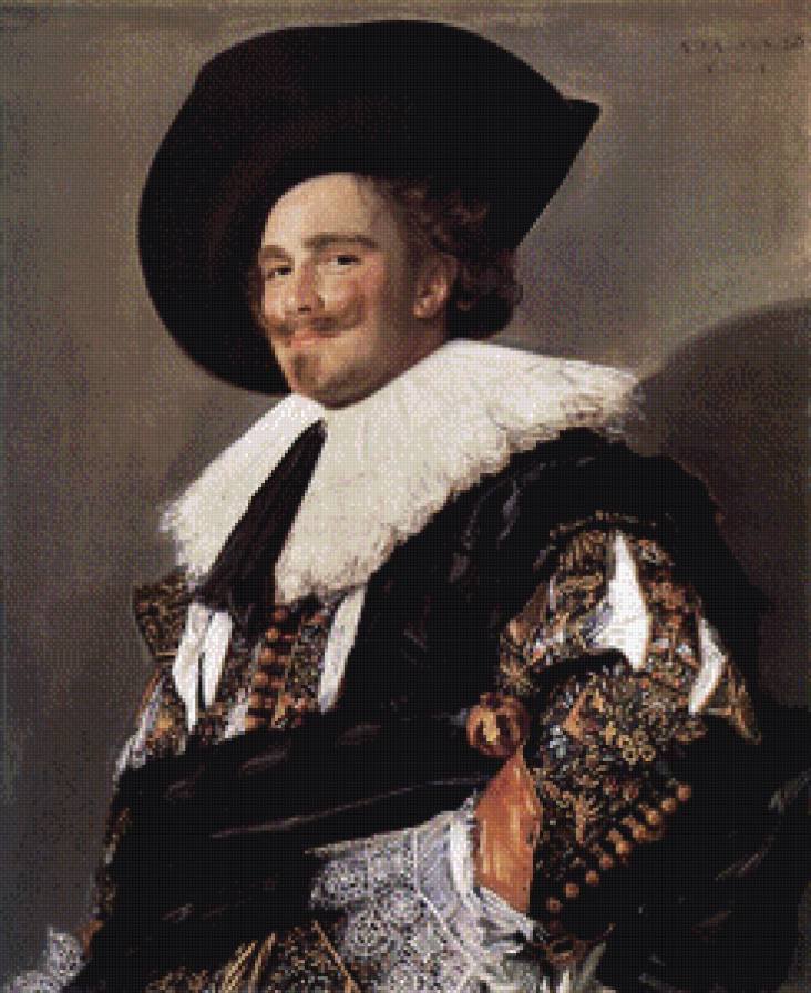 Франс Халс - Улыбающийся кавалер 1624 - портрет, классика - предпросмотр
