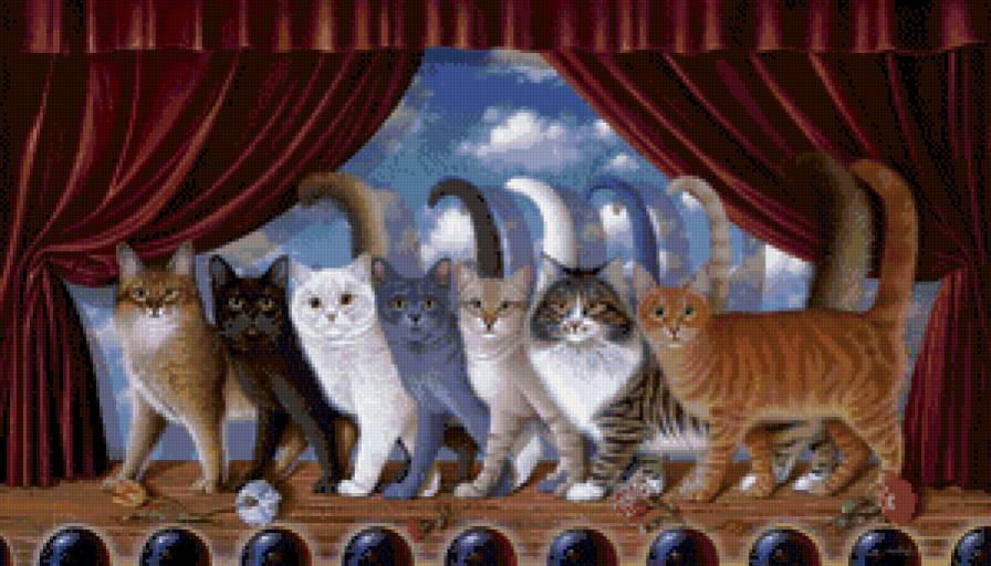 парад котов - сцена, коты, кошки, животные, парад, театр - предпросмотр