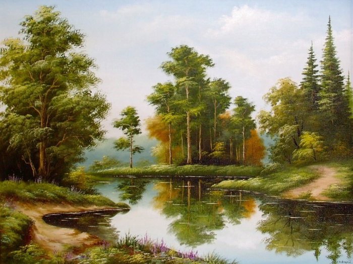 №878330 - природа, река, пейзаж, лес - оригинал