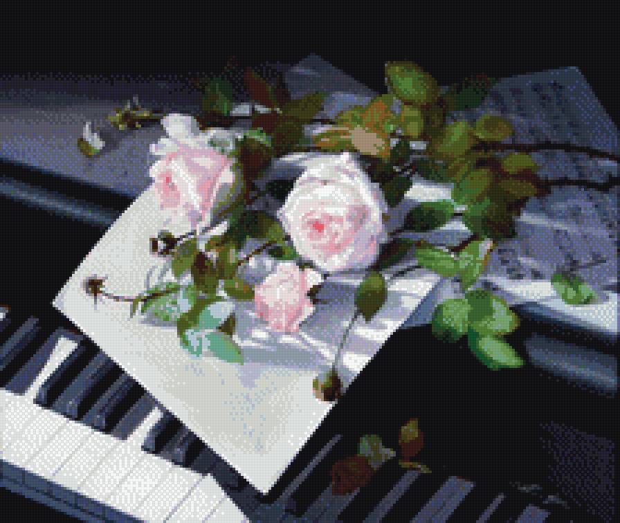 Розы на фортепиано - роза - предпросмотр