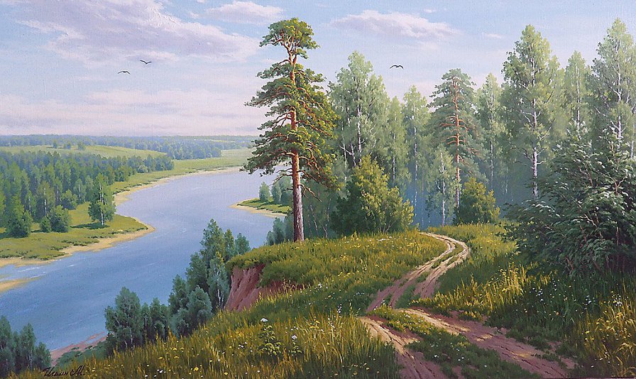 №879755 - река, лето, природа, пейзаж, лес - оригинал
