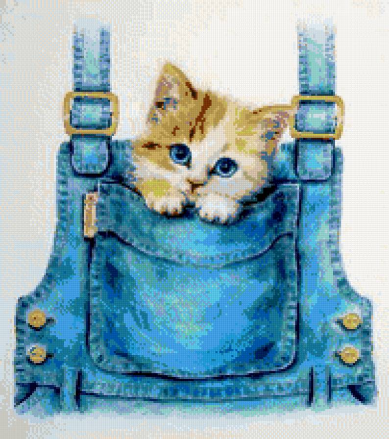 Котенок в рюкзачке - предпросмотр