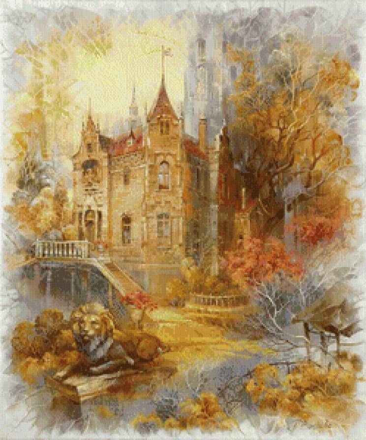 Сказочный замок - акварель, рисунок, живопись - предпросмотр