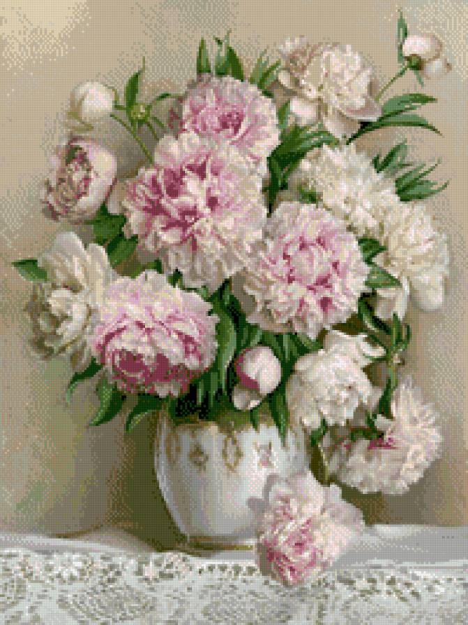 пионы в вазе - цветы, пионы, ваза, розовые - предпросмотр