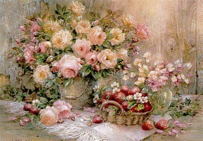 букет роз - натюрморт, розы, ягоды, цветы, букет - оригинал