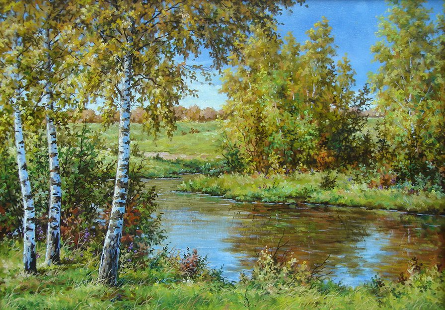 №881298 - природа, река, осень, пейзаж - оригинал