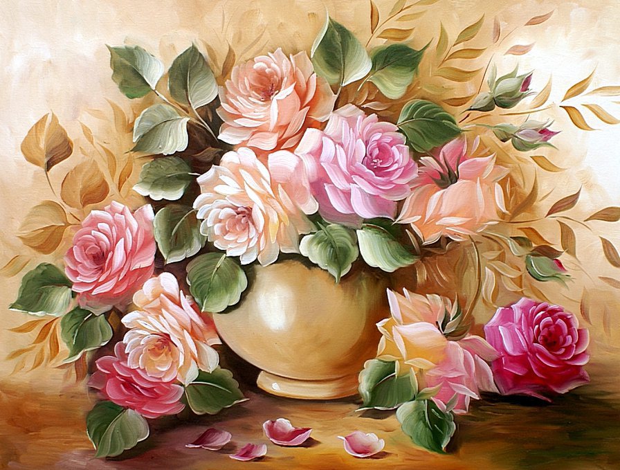 Букет роз - цветы, букет, розы, букет в вазе - оригинал