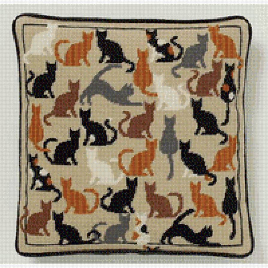 подушка "Веселые коты" - подушка, животные, коты - предпросмотр