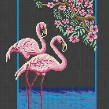 Оригинал схемы вышивки «Фламинго» (№886557)