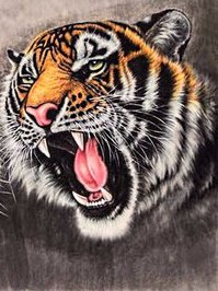 триптих "тигры" ( картина №2) - оригинал