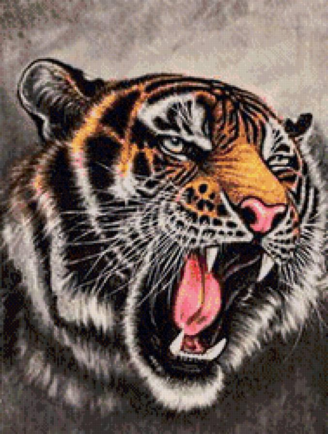 триптих "тигры" ( картина №3) - предпросмотр