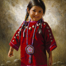 Оригинал схемы вышивки «Karen Noles - Индианско момиче» (№889876)