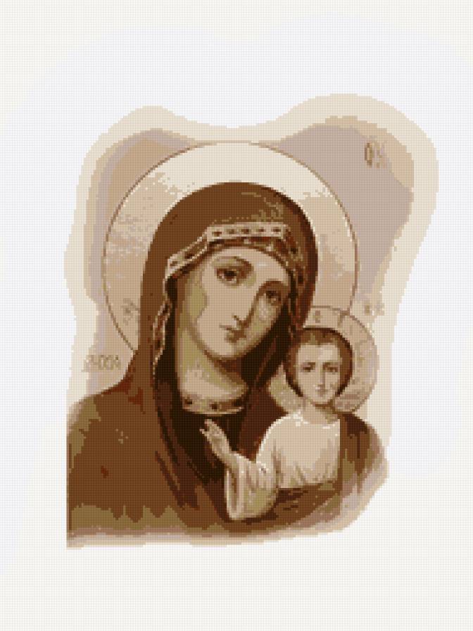 Казанская Богородица 2 - религия, монохром, казанская богородица - предпросмотр