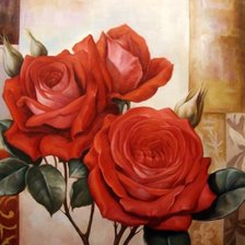 Оригинал схемы вышивки «Красные розы» (№893729)