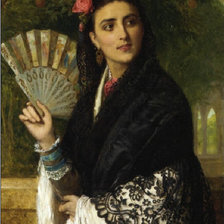 Оригинал схемы вышивки «John Bagnold Burgess (1829-1897) - Испанская красавица» (№895608)