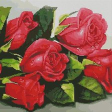 Оригинал схемы вышивки «красные розы» (№896430)