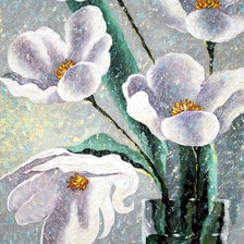 Оригинал схемы вышивки «белые тюльпаны» (№897744)