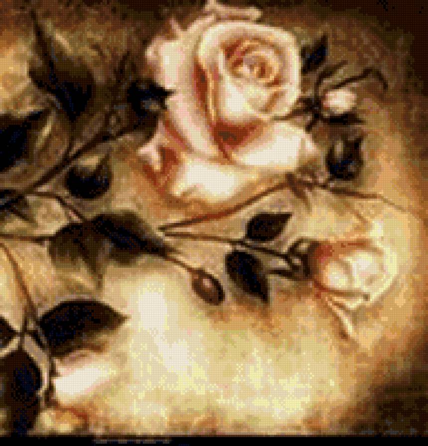 гобелен - розы, цветы - предпросмотр