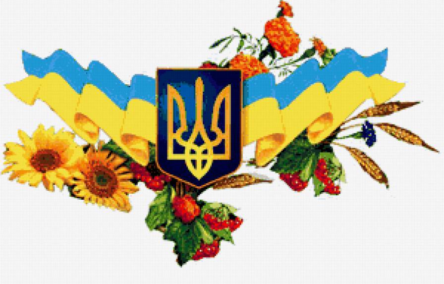 символы Украины - подсолнух, флаг, герб, калина, украина, символ, чорнобривцы - предпросмотр