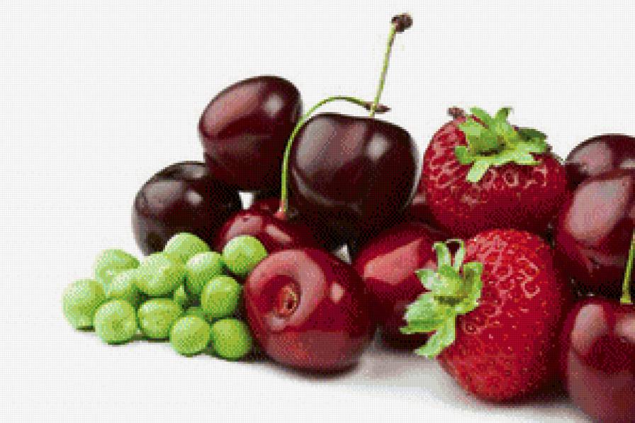 фрукты - клубника, черешня, фрукты, виноград - предпросмотр