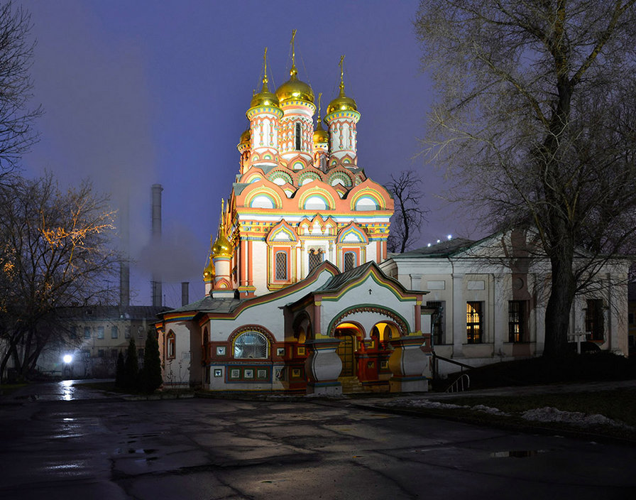 Церковь на Берсеневке - церковь ночь москва - оригинал