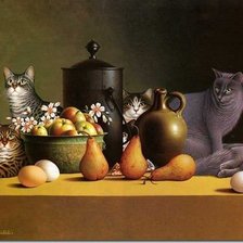 Оригинал схемы вышивки «натюрморт с котами» (№903441)