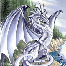 Схема вышивки «Серебряный дракон»