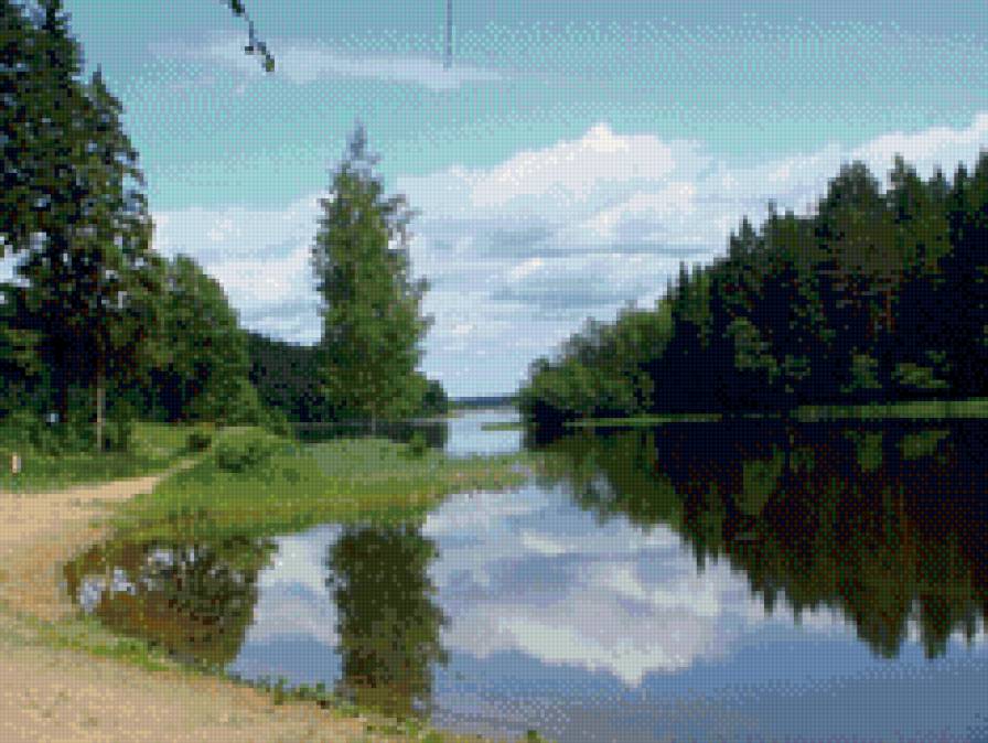 Озеро Селигер - природа, озеро, пейзаж, лес - предпросмотр