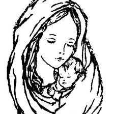 Схема вышивки «Virgen Maria con Jesus»