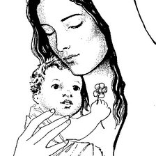 Оригинал схемы вышивки «Maria y Jesus niño [10]» (№910625)