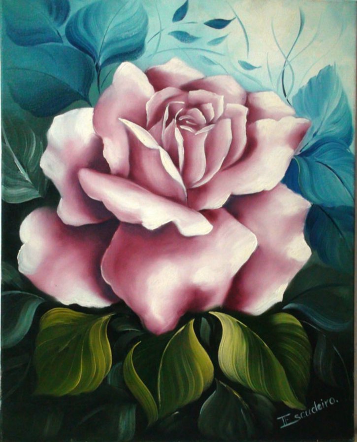 красота розы - роза, цветок, панно, красота, живопись - оригинал
