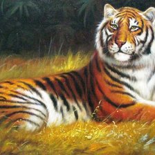 Оригинал схемы вышивки «отдыхающий тигр» (№912664)