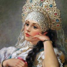 Оригинал схемы вышивки «русская красавица» (№912867)