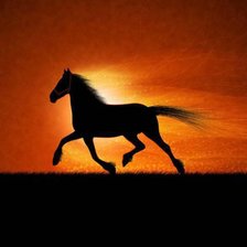 Схема вышивки «Лошадь на закате»
