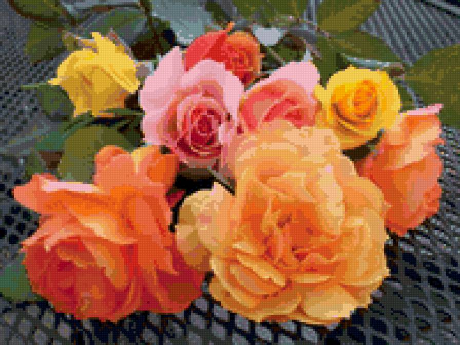 Розовый букет - цветы, розы, роза, букет, букет из роз - предпросмотр