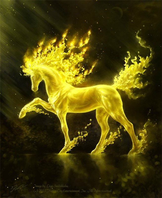 золотой конь - миф, животное, конь, золото - оригинал