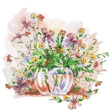 Оригинал схемы вышивки «цветы в вазе» (№915419)