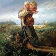 Оригинал схемы вышивки «Маковский.Дети бегущие от грозы» (№917762)