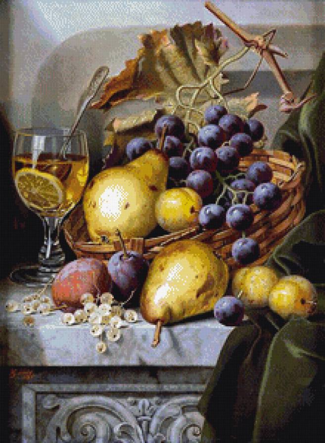 Натюрморт - виноград, груши, натюрморт - предпросмотр