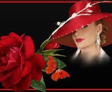 Оригинал схемы вышивки «дама в красной шляпе» (№918157)