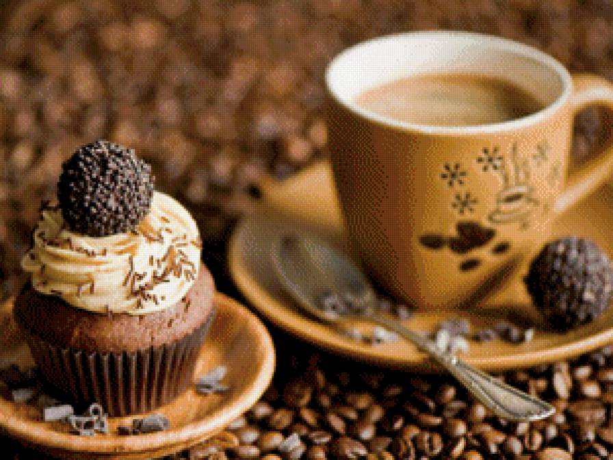 Кофе с шоколадным кексом - кофе, кекс - предпросмотр