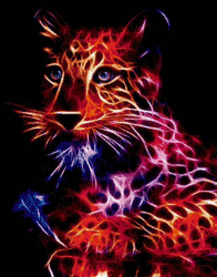 Леопард - ярко, цвет, животное, кот, леопард - предпросмотр
