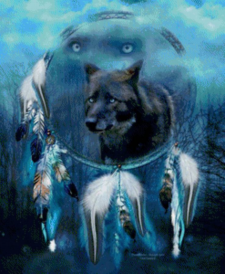 ловец снов "волк" - животные, волк - предпросмотр