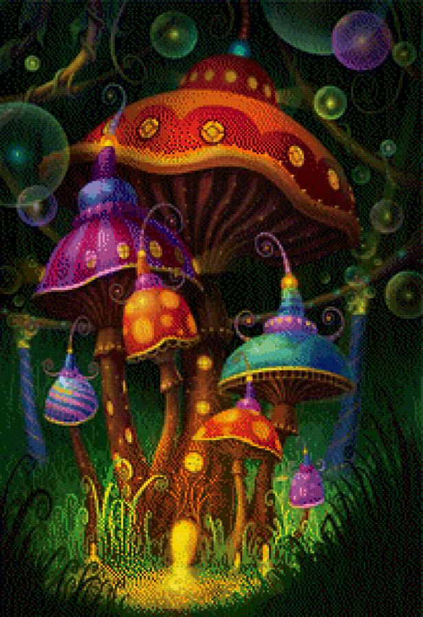 Волшебный дворец из сказочных грибов - грибы, дворец - предпросмотр