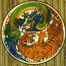Схема вышивки «Дракон и Тигр»
