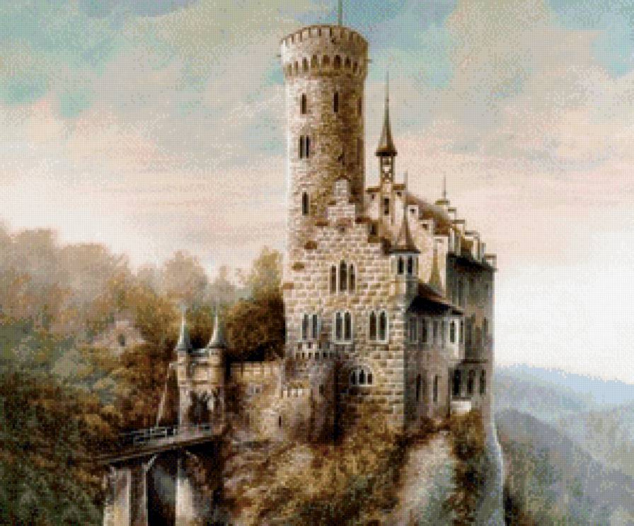 старый замок - картина, замок - предпросмотр