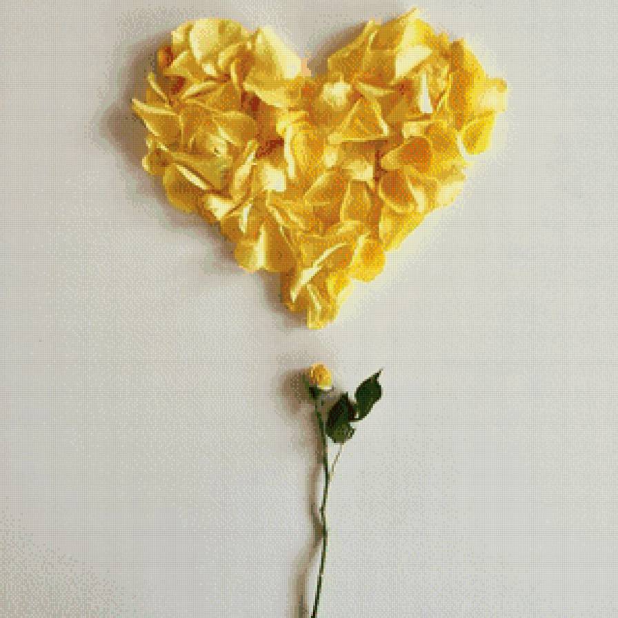 Желтые розы - розы, сердце, лепестки - предпросмотр