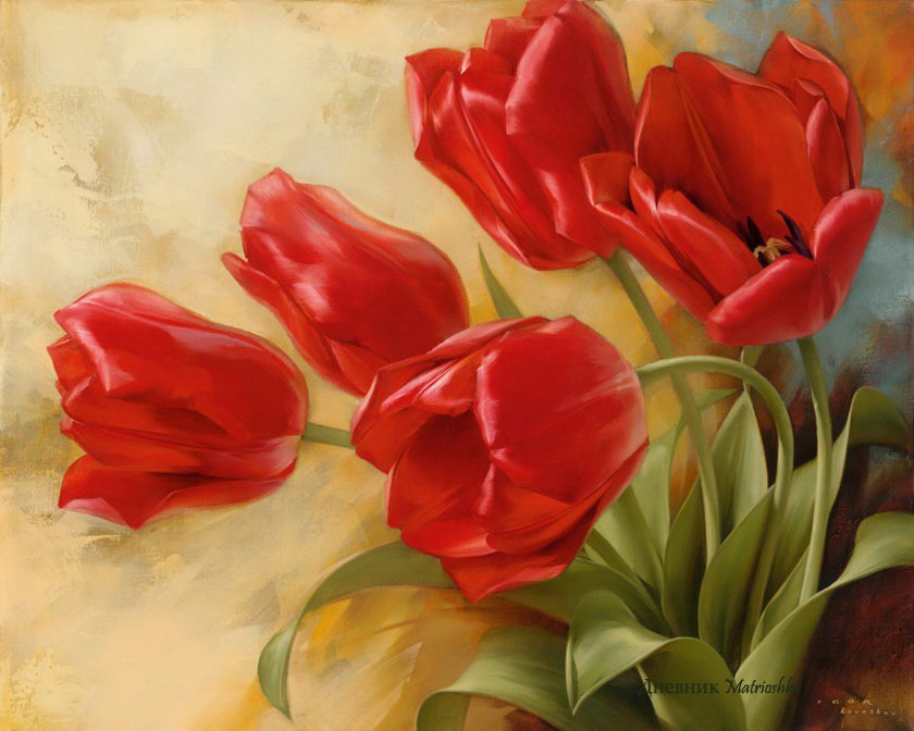 Тюльпаны Левашова - картины художников, цветы - оригинал